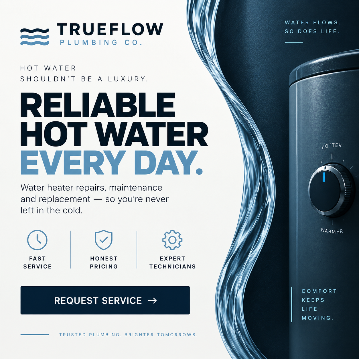 TrueFlow water heater repair social campaign
